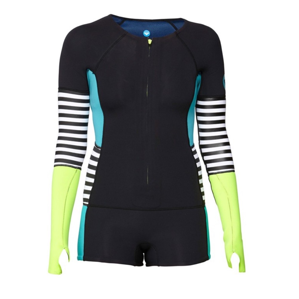 NWT Roxy outdoor Waveline spring suit. Outdoor fitness. Size M. Blue and green